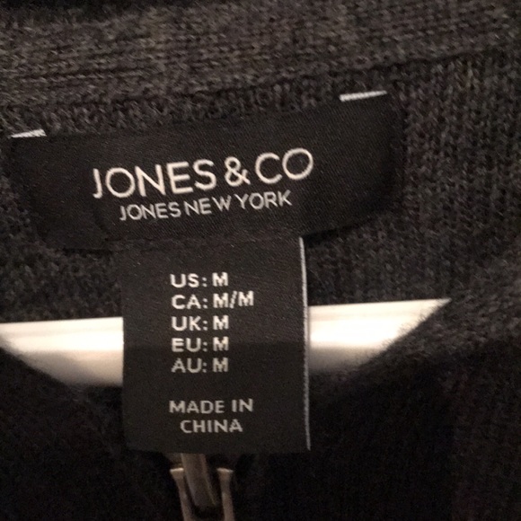 Jones Co New York Uber Soft full zip shall hoodie black with grey inner lining - Picture 4 of 9